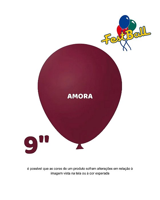 BALÃO 9 POLEGADAS LISO C/50UN AMORA - FEST BALL