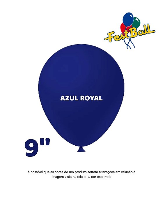 BALÃO 9 POLEGADAS LISO C/50UN AZUL ROYAL - FEST BALL