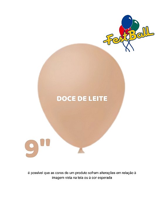 BALÃO 9 POLEGADAS LISO C/50UN DOCE DE LEITE - FEST BALL