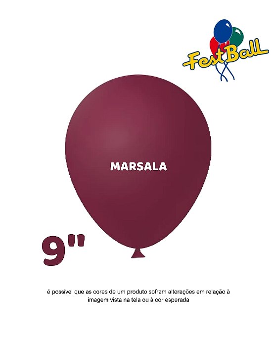 BALÃO 9 POLEGADAS LISO C/50UN MARSALA - FEST BALL