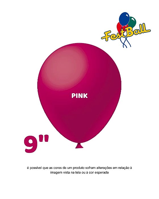 BALÃO 9 POLEGADAS LISO C/50UN PINK - FEST BALL