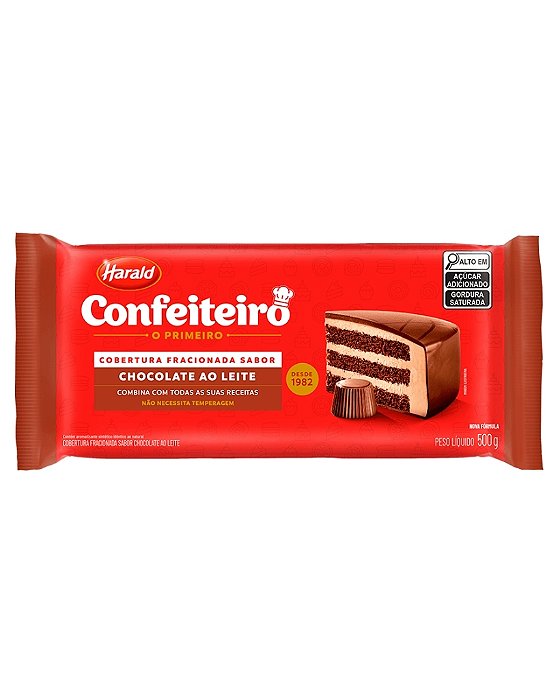 COBERTURA CONFEITEIRO CHOCOLATE AO LEITE EM BARRA 1,010kg - HARALD