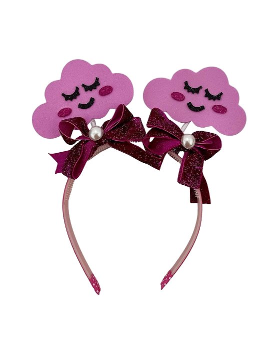 TIARA PARA CABELO MALUCO NUVEM ROSA