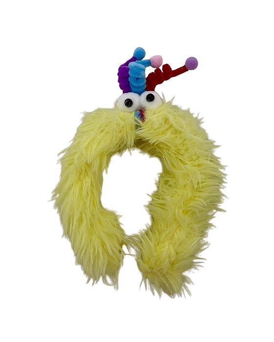 TIARA PARA CABELO MALUCO PELÚCIA AMARELA