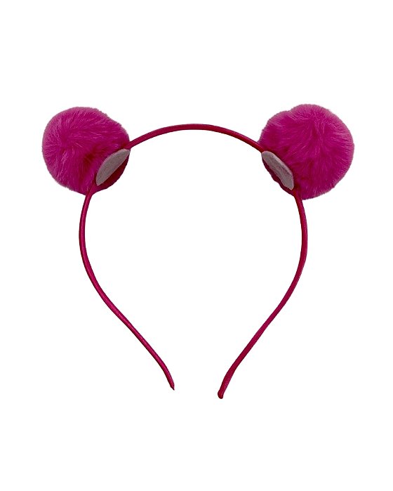 TIARA PARA CABELO MALUCO POMPOM ROSA