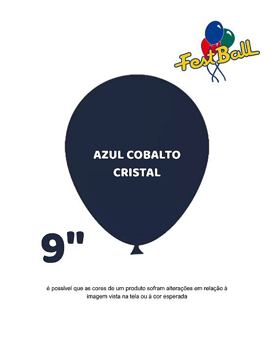 BALÃO 9 POLEGADAS LISO C/50UN AZUL COBALTO CRISTAL - FEST BALL