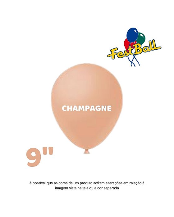 BALÃO 9 POLEGADAS LISO C/50UN CHAMPAGNE - FEST BALL