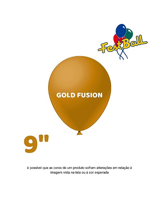 BALÃO 9 POLEGADAS LISO C/50UN GOLD FUSION - FEST BALL