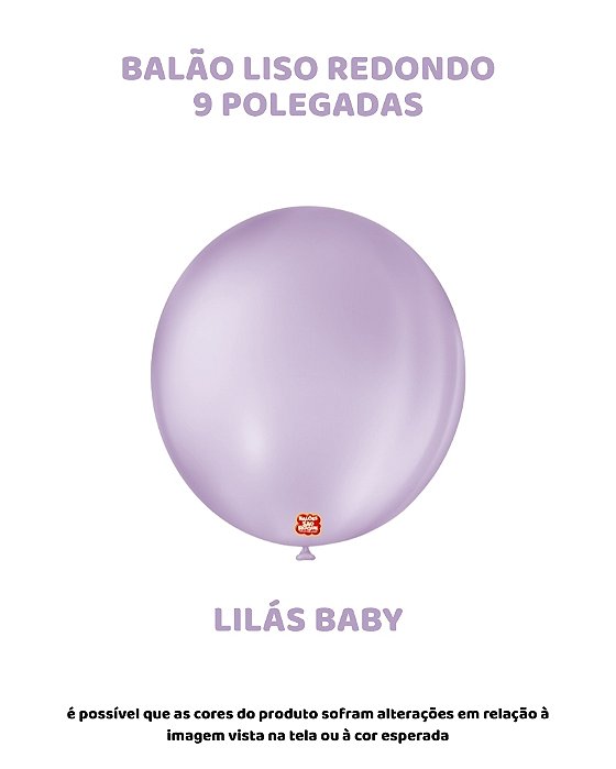 BALÃO 9 POLEGADAS LISO REDONDO C/50UN LILÁS BABY - SÃO ROQUE