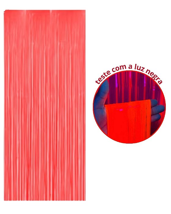 CORTINA DECORATIVA NEON 1X2m - VERMELHO NEON