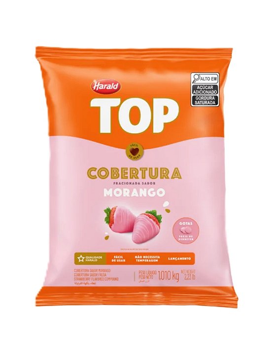 COBERTURA TOP GOTAS MORANGO 1,01kg - HARALD
