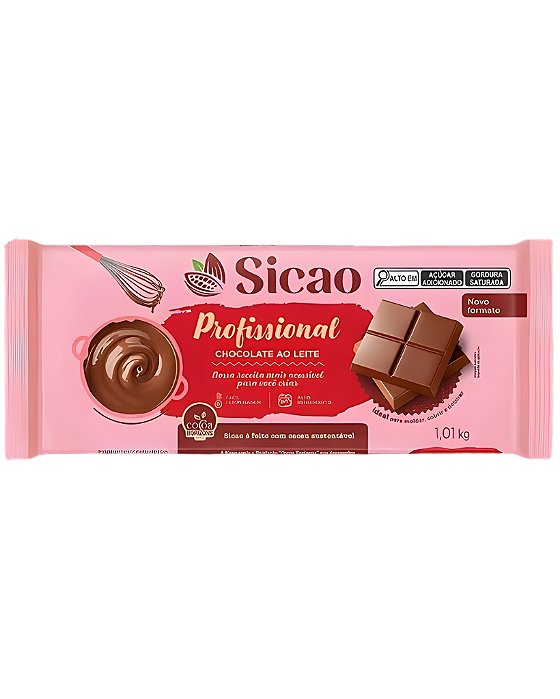 CHOCOLATE PROFISSIONAL BARRA 1,01kg AO LEITE - SICAO