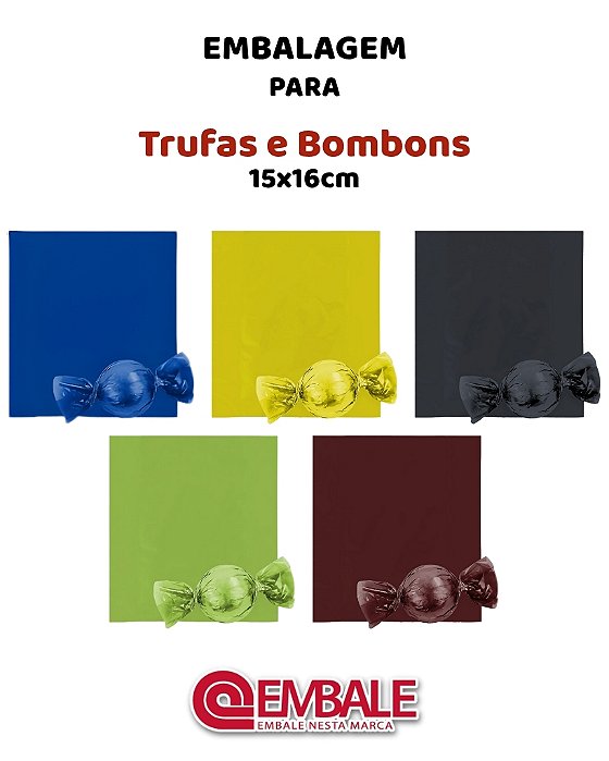 EMBALAGEM PARA TRUFAS E BOMBONS 15X16cm C/100un - EMBALE