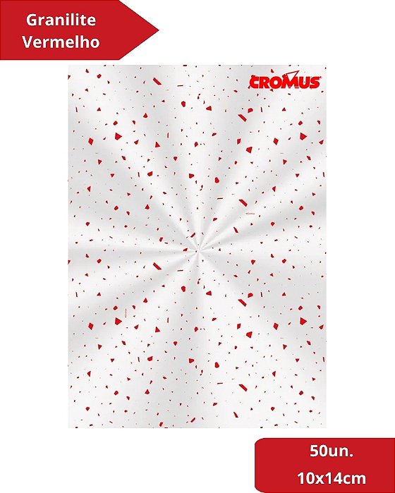 SACO TRANSPARENTE 10X14cm GRANILITE VERMELHO C/50un - CROMUS