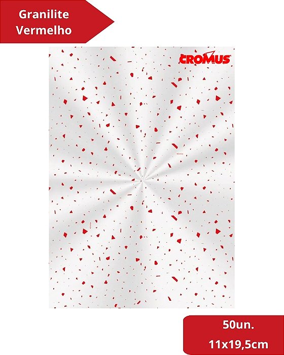 SACO TRANSPARENTE 11X19,5cm GRANILITE VERMELHO C/50un - CROMUS