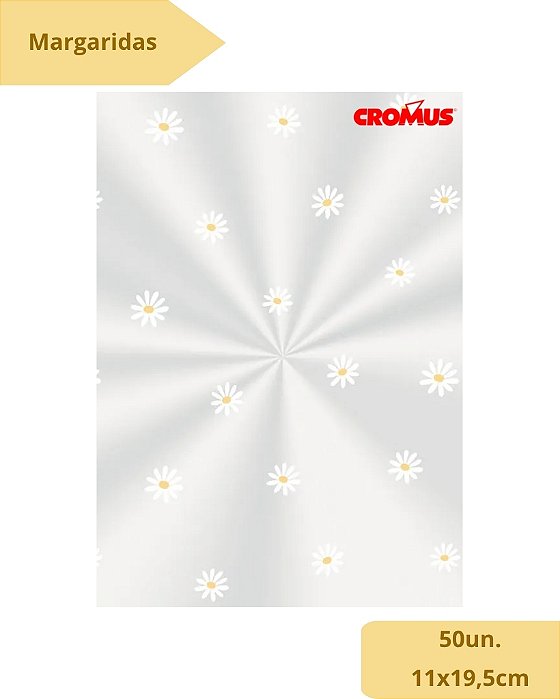 SACO TRANSPARENTE 11X19,5cm MARGARIDAS C/50un - CROMUS