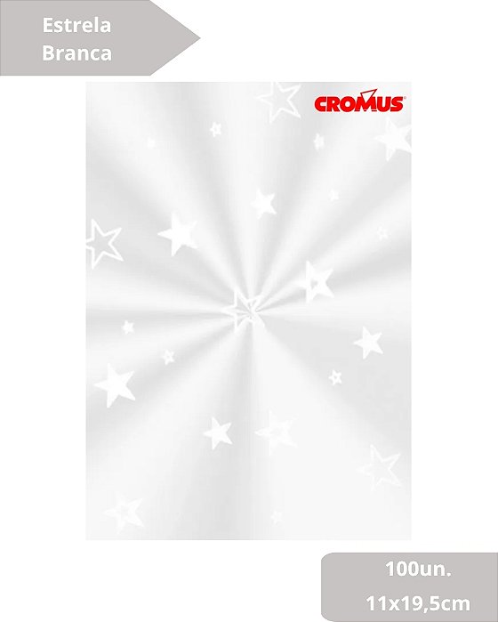 SACO TRANSPARENTE 11X19,5cm ESTRELA BRANCA C/100un - CROMUS