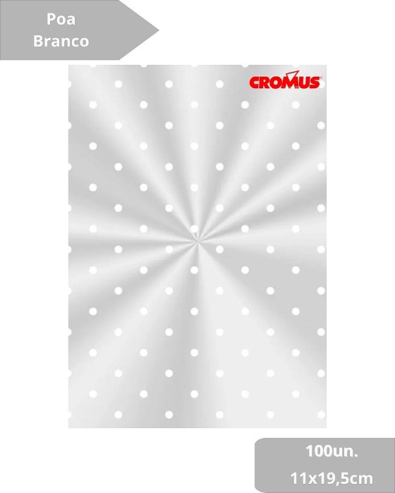SACO TRANSPARENTE 11X19,5cm POA BRANCO C/100un - CROMUS
