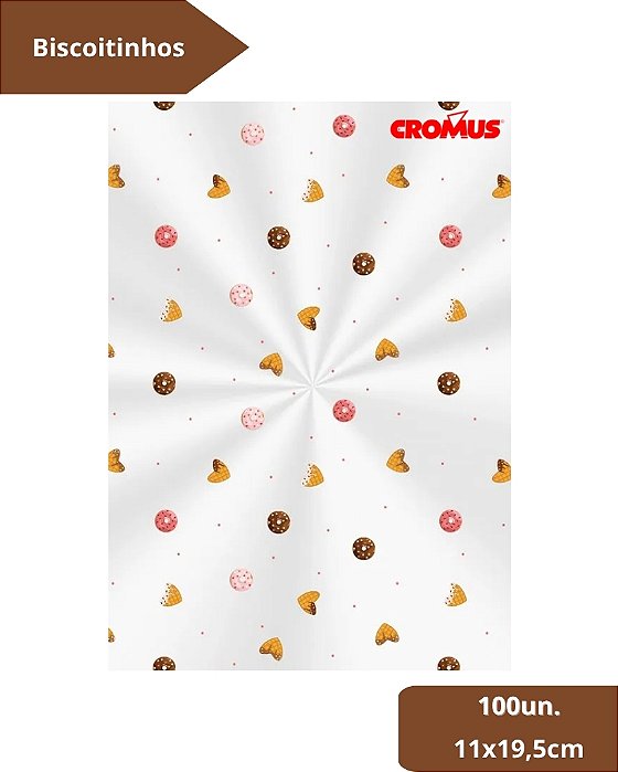SACO TRANSPARENTE 11X19,5cm BISCOITINHOS C/100un - CROMUS