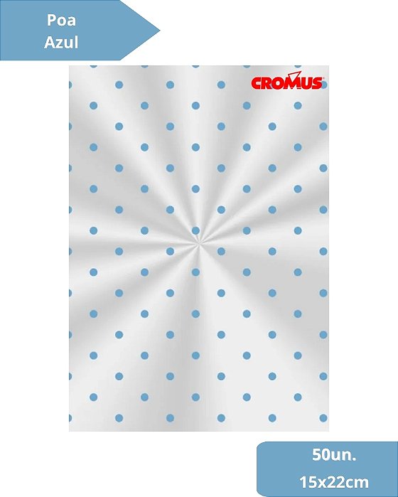 SACO TRANSPARENTE 15X22cm POA AZUL C/50un - CROMUS