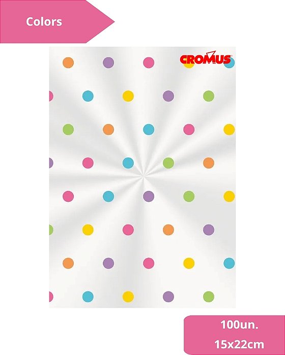 SACO TRANSPARENTE 15X22cm COLORS C/100un - CROMUS