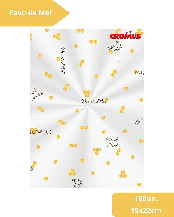 SACO TRANSPARENTE 15X22cm FAVO DE MEL C/100un - CROMUS