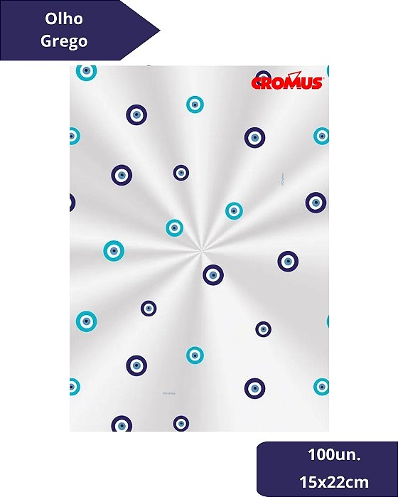 SACO TRANSPARENTE 15X22cm OLHO GREGO C/100un - CROMUS