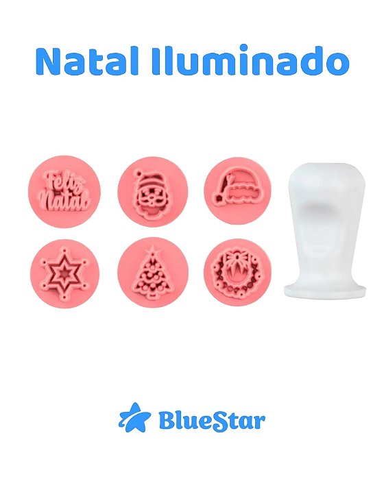 KIT CARIMBOS C/6PÇS NATAL ILUMINADO - BLUESTAR