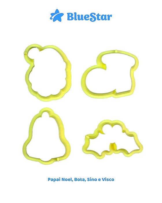 KIT CORTADOR C/4PÇS NATAL II - BLUESTAR