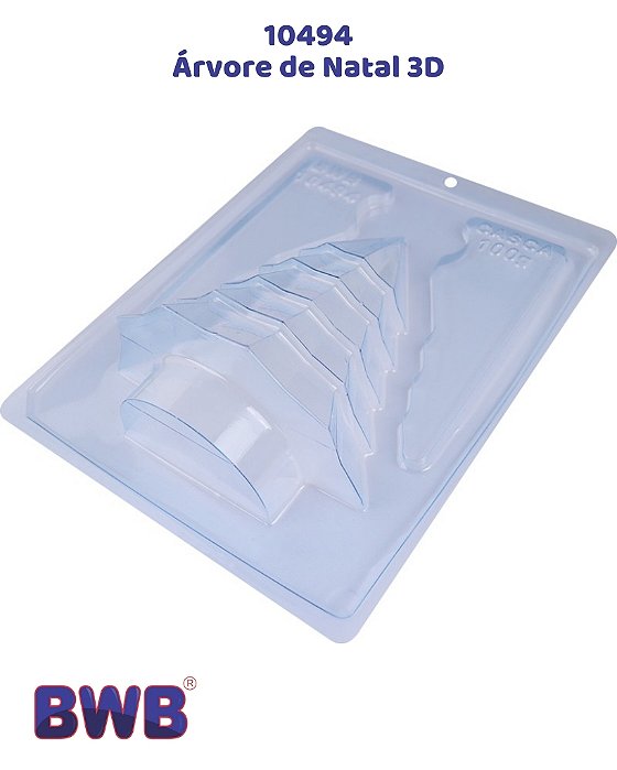 FORMA DE ACETATO COM SILICONE ÁRVORE DE NATAL 3D (10494) - BWB (NATAL)