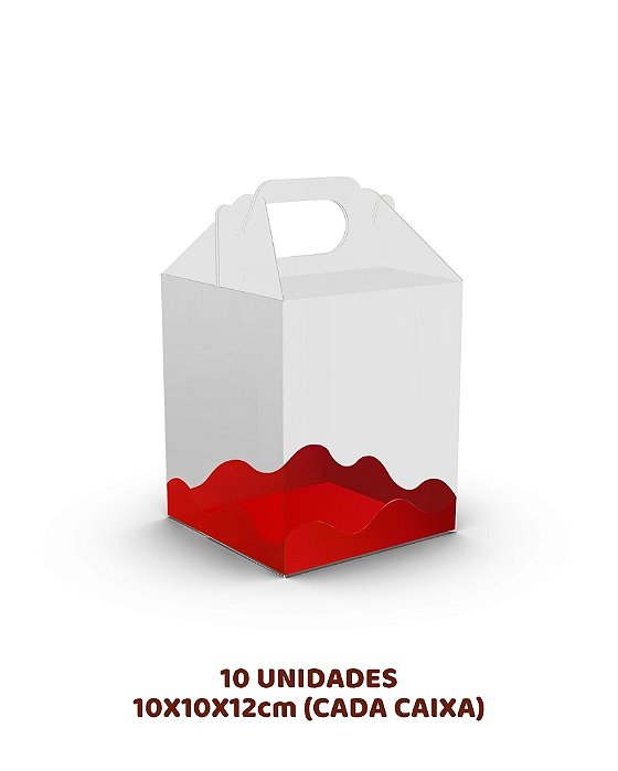 MALETA CRISTAL C/10UN - VERMELHA - IDEIA (NATAL)
