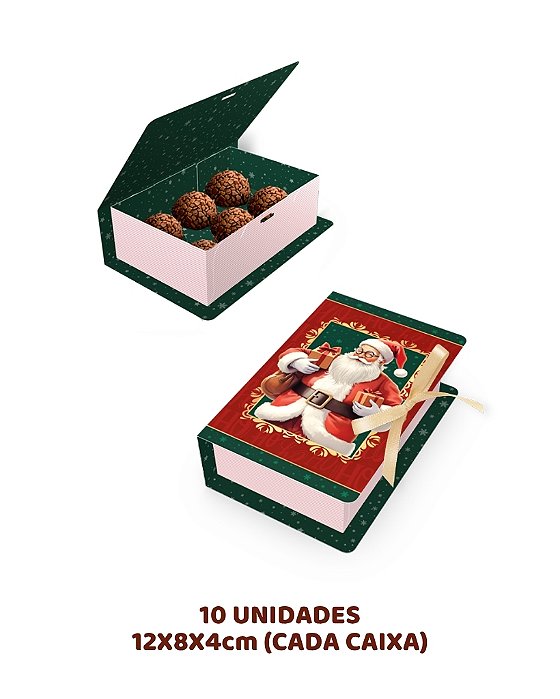 CAIXA LIVRO 6 DOCES C/10UN - NOEL - IDEIA (NATAL)