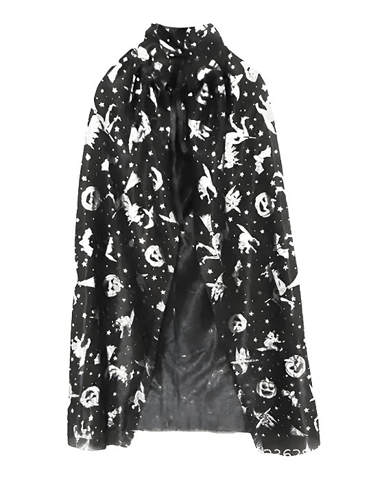 CAPA PRETA ESTAMPA DE HALLOWEEN 120cm