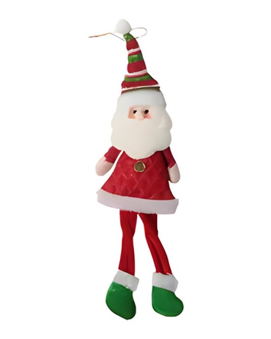 PEDENTE BONECO DE PELÚCIA PERNAS ONDULADAS MOLES - PAPAI NOEL - RIO MASTER (NATAL)