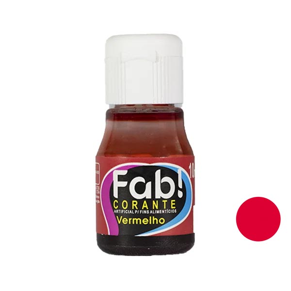 CORANTE LÍQUIDO 10ml VERMELHO - FAB