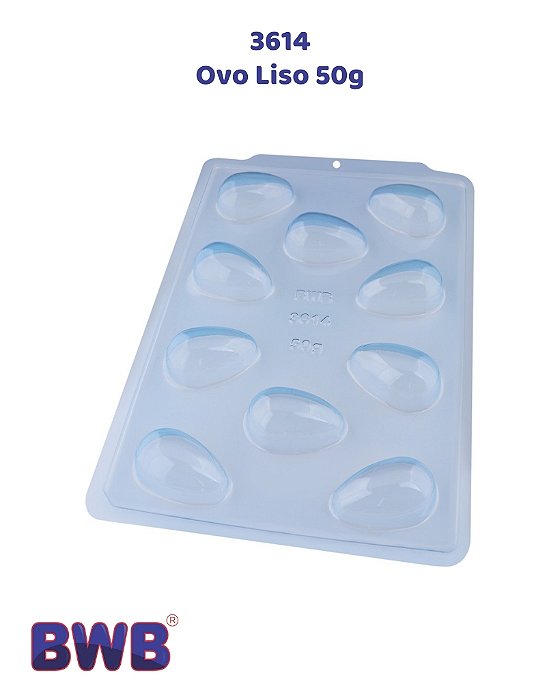 FORMA DE ACETATO COM SILICONE OVO LISO 50g (3614) - BWB (PÁSCOA)