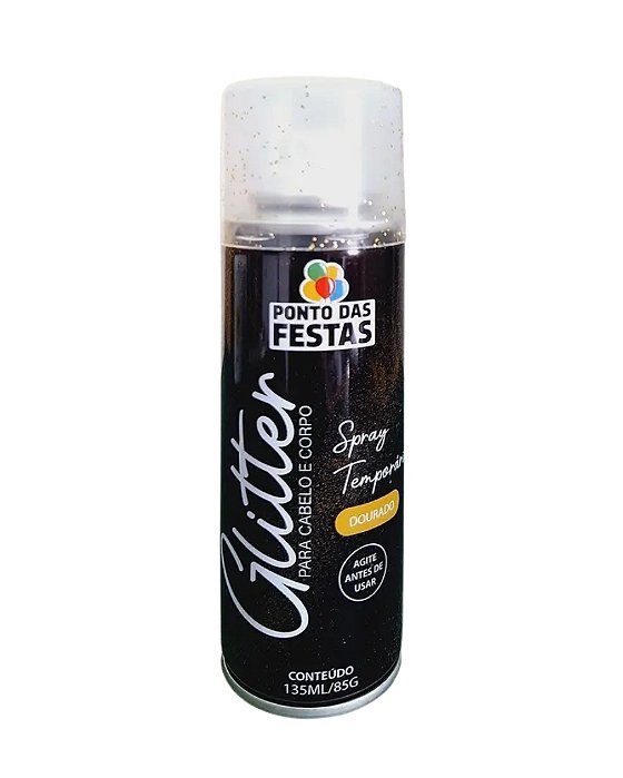 GLITTER DOURADO EM SPRAY PARA CABELO E CORPO - PONTO DAS FESTAS (CARNAVAL)