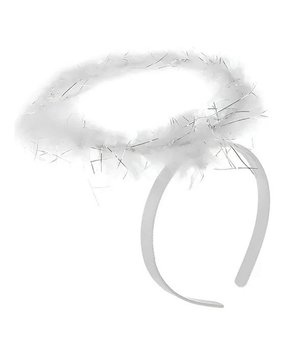 TIARA DE ANJO COM PENAS BRANCAS - CARNAVAL