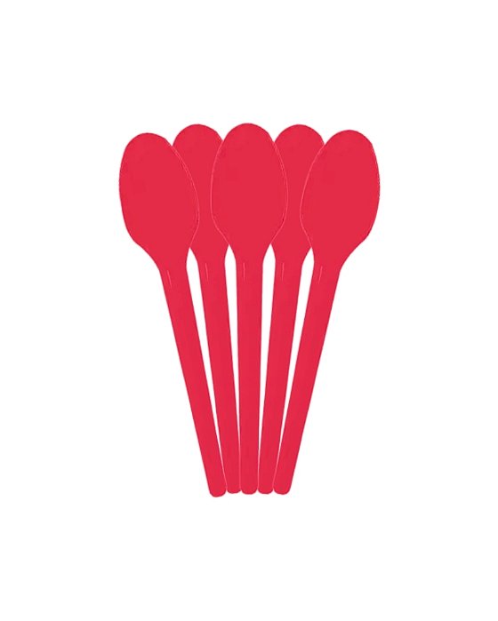 COLHER DESCARTÁVEL C/50UN VERMELHO - BELLO FESTAS