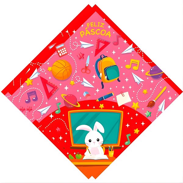 SACO EXPRESS TEACHER ROSA 18X18CM PARA OVO DE 50G A 100G - PACOTE COM 25 UNIDADES