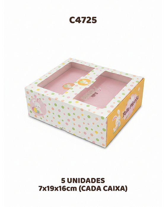 CAIXA COM VISOR PARA OVO 250/350g C/5UN - C4725 - IDEIA (PÁSCOA)