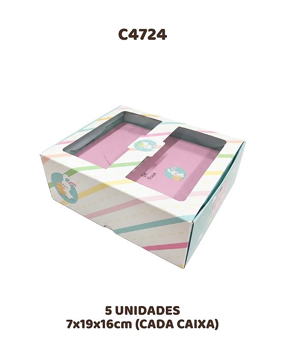 CAIXA COM VISOR PARA OVO 250/350g C/5UN - C4724 - IDEIA (PÁSCOA)