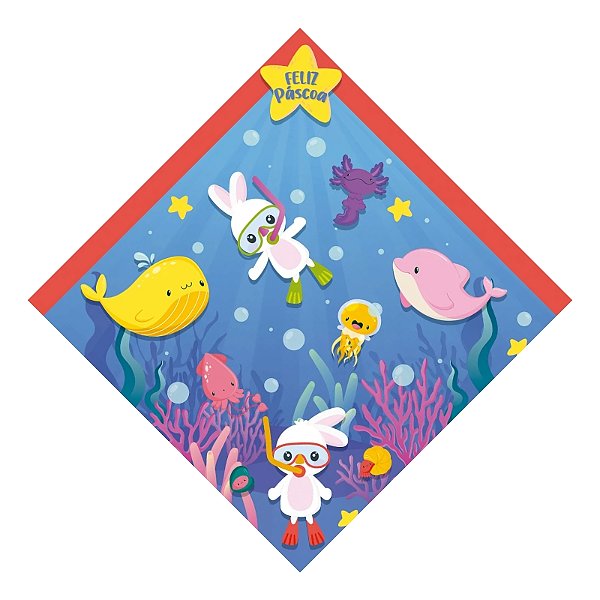 SACO EXPRESS FUNDO DO MAR AZUL 35X35CM PARA OVOS DE 250G A 350G - PACOTE COM 25 UNIDADES