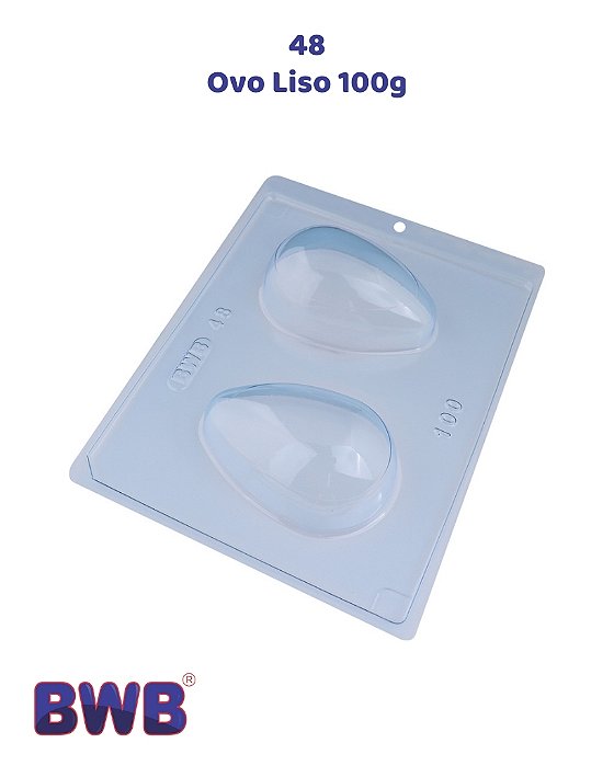 FORMA DE ACETATO 3 PARTES COM SILICONE OVO LISO 100g (48) - BWB (PÁSCOA)