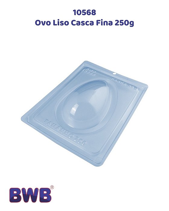 FORMA DE ACETATO 3 PARTES COM SILICONE OVO LISO CASCA FINA 250g (10568) - BWB (PÁSCOA)