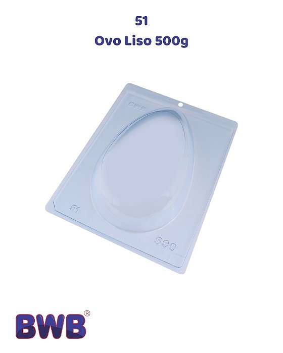 FORMA DE ACETATO 3 PARTES COM SILICONE OVO LISO 500g (51) - BWB (PÁSCOA)
