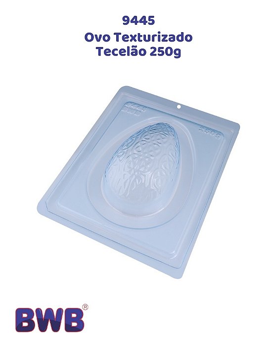 FORMA DE ACETATO 3 PARTES COM SILICONE OVO TEXTURIZADO TECELÃO 250g (9445) - BWB (PÁSCOA)