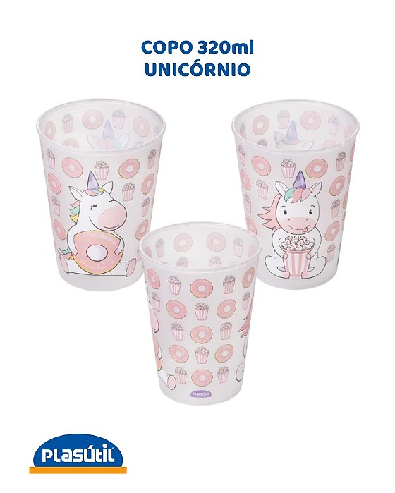 COPO 320ml UNICÓRNIO - PLASÚTIL