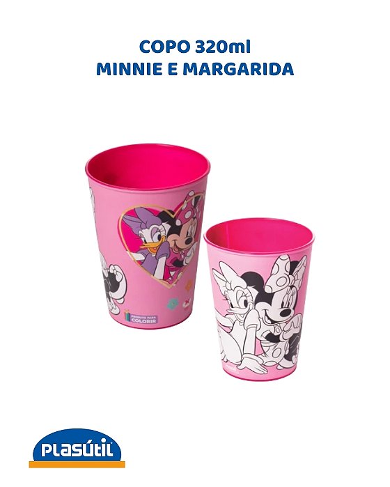 COPO PARA COLORIR 320ml MINNIE E MARGARIDA - PLASÚTIL