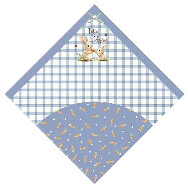 SACO EXPRESS LOVELY GARDEN AZUL 44X44CM PARA OVOS DE 500G A 750G - PACOTE COM 25 UNIDADES